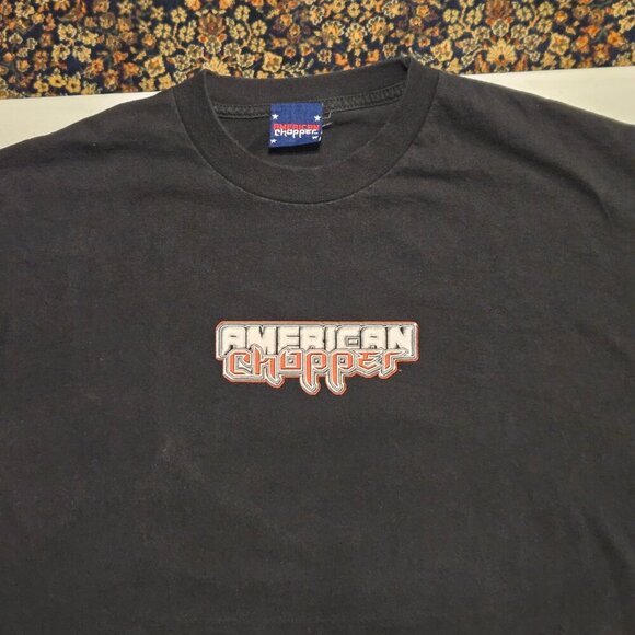 Vintage American Chopper Fire Bike Tee XL Black Y2K Firefighter Maltese Cross - Picture 9 of 10